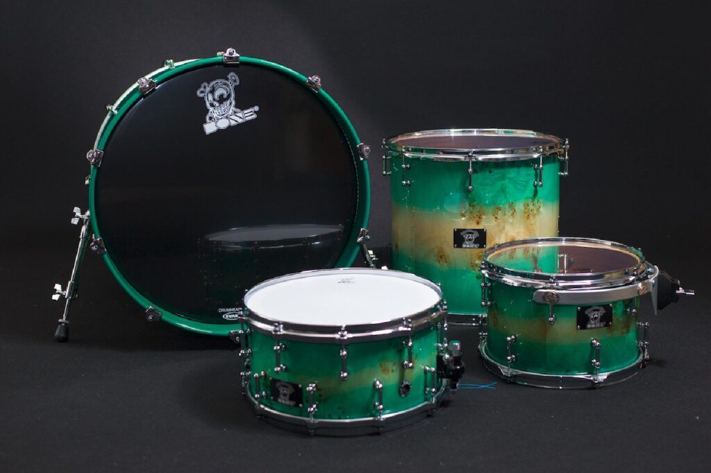 Bone Custom Drums Mapa Burl Green