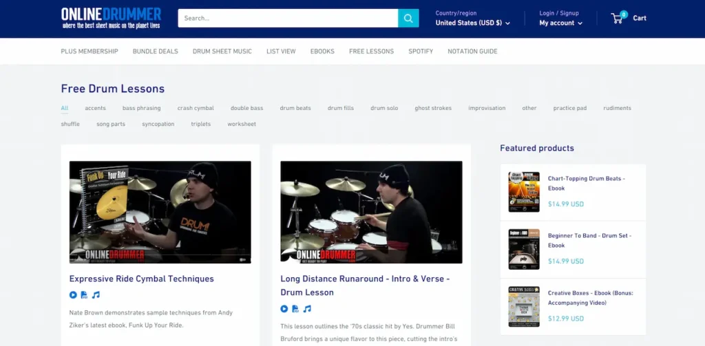 Online Drummer Website