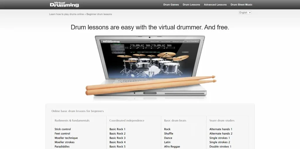 Virtual Drumming Free Lessons Website