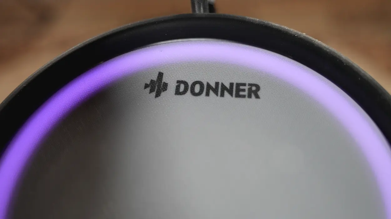 Donner-Logo-on-mesh-drum-head-BackBeat