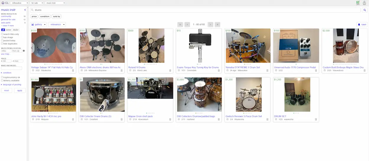 Craigslist drums for sale