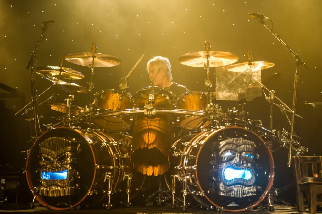 Frank Beard of ZZ Top performing live on stage at O2 Academy on June 23 2016 in Birmingham, United Kingdom